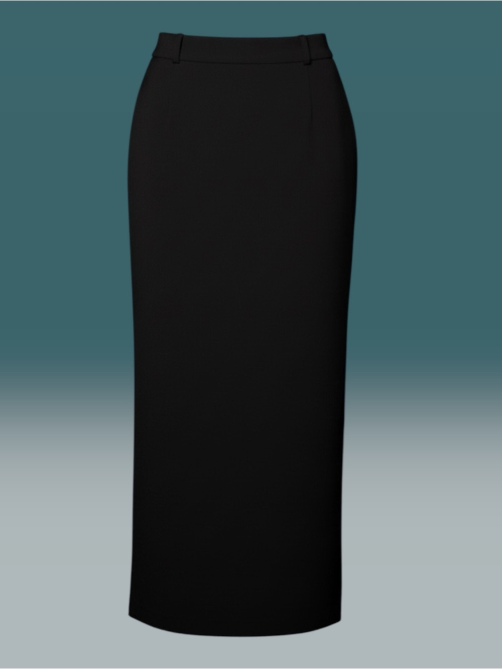 Express Editor Stretch Maxi Pencil Skirt with Side Pockets in Black